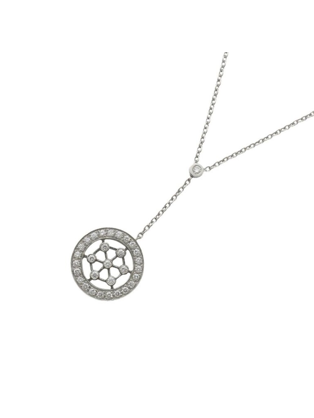 Tiffany & Co Necklace Voile Round Circle Platinum Diamond